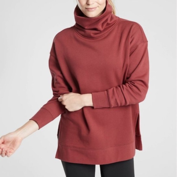 ATHLETA 24/7 Funnel Neck Pullover Cowl Neck Long Sleeve Sweatshirt - Picture 2 of 7